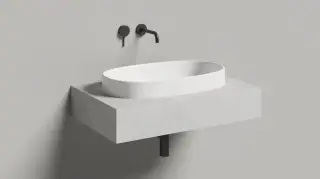 Salini Greca S-Stone Раковина полувстраиваемая, овальная, 64,5х38x16,8h см, цвет: белый матовый 1803201M