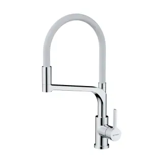 Omoikiri Sinto 2 Plus-C-WH Смеситель для кухни с гибким изливом и подкл. фильтра, хром/белый 4994378