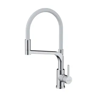 Omoikiri Sinto 2 Plus-BN-WH Смеситель для кухни с гибким изл. и подкл. фильтра, нерж. ст./б. 4994468