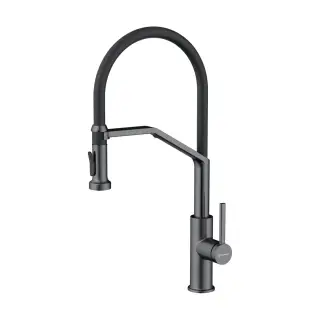 Omoikiri Makkari 2 Plus-SB-GM-BL Смеситель для кухни с гибким изл. и подкл. фил., вор. ст./ч. 4994497