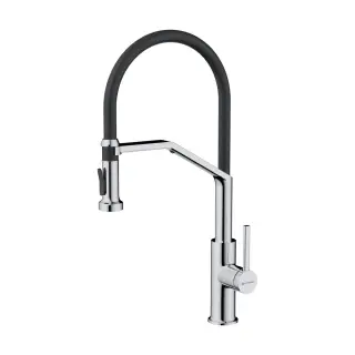 Omoikiri Makkari 2 Plus-SB-C-BL Смеситель для кухни с гибким изл. и подкл. фил., хром/черный 4994493