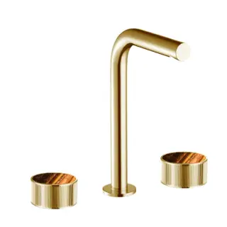 Maier Bespoke Смеситель для раковины, на 3 отв., изл. 14,5 см, цвет: золото/tiger eye 82 005L O R OT