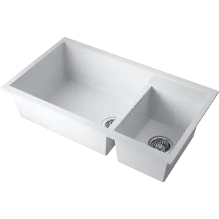 Omoikiri Tedori 86-2-LB-WH Кухонная мойка Tetogranit 86x50 см, цвет: белый 4993935