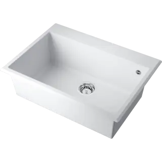 Omoikiri Tedori 68-WH Кухонная мойка Tetogranit 68x50 см, цвет: белый 4993967