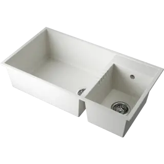 Omoikiri Tedori 85-2-U-WH Кухонная мойка Tetogranit 85x46,5 см, цвет: белый 4993943