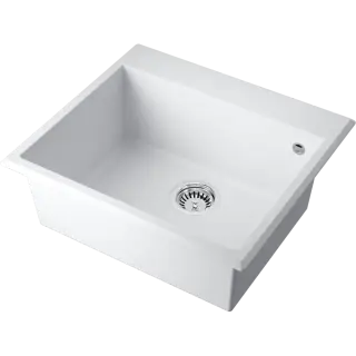 Omoikiri Tedori 57-WH Кухонная мойка Tetogranit 57x51 см, цвет: белый 4993983