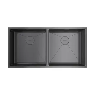 Omoikiri Taki 86-2-U/IF Side-GM Кухонная мойка нерж. сталь 86,5x44 см, цвет: вороненая сталь 4993793