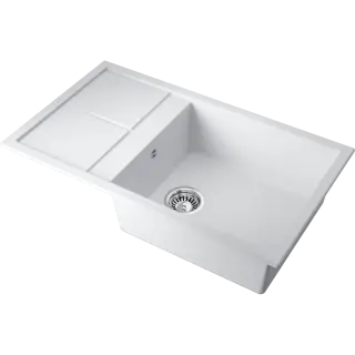 Omoikiri Sumi 86-WH Кухонная мойка Tetogranit 86x50 см, цвет: белый 4993649