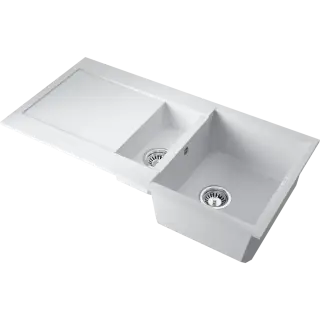 Omoikiri Sakaime 100-2-WH Кухонная мойка Tetogranit 100x50 см, цвет: белый 4993895