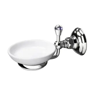 Nicolazzi Classica Lusso Мыльница с керамической чашей, подвесная с кристаллом, цвет: хром 1487CR34