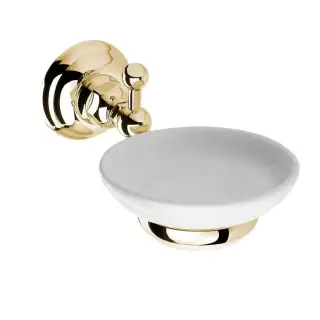 Nicolazzi Classica Мыльница с керамической чашей, подвесная, цвет: золото 1487GB