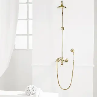 Stella Eccelsa Душевая стойка 3284/33 с верхним душем, цвет: золото 24К EC 02514 AU00