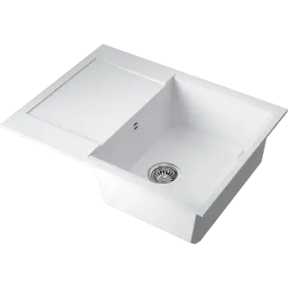 Omoikiri Sakaime 68-WH Кухонная мойка Tetogranit 68x50 см, цвет: белый 4993126