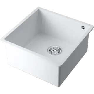 Omoikiri Bosen 44-U-WH Кухонная мойка Tetogranit 44x44 см, цвет: белый 4993598