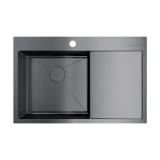Omoikiri Akisame 78-L-GM Кухонная мойка нерж. сталь 78x51 см, цвет: вороненая сталь 4973099