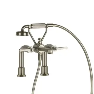 Gessi Venti20 Смеситель на борт ванны на 2 отверстия, с ручным душем, цвет: finox brushed nickel 65115#149