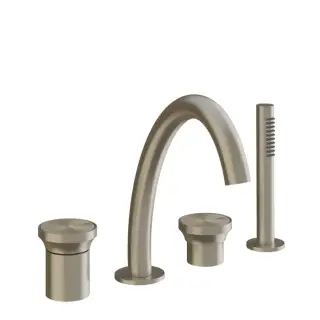 Gessi Origini Смеситель на борт ванны на 4 отверстия, с ручным душем, цвет: finox brushed nickel 66037#149