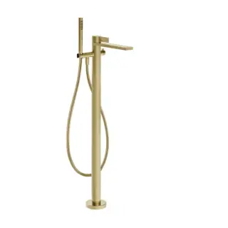 Gessi Inverso Rigato Смеситель напол. с душ. набором - ручной душ, шланг, цвет: brushed brass PVD 73528#727