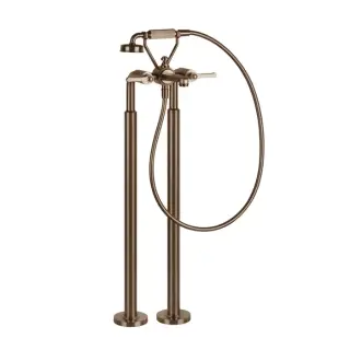 Gessi Venti20 Смеситель напол. с душевым набором - руч. душ, шланг, держ., цвет: copper brushed PVD 65128#708