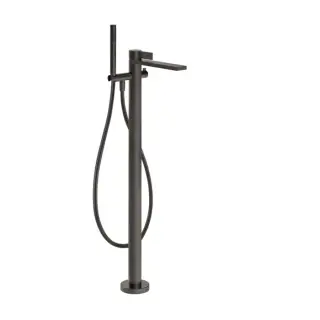 Gessi Inverso Rigato Смеситель напольный с душевым набором, цвет: black metal brushed PVD 73528#707