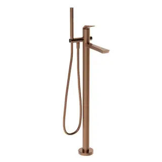 Gessi Ventaglio Смеситель напольный с душ. набором - руч. душ, шланг, держ., цвет:copper brushed PVD 72028#708