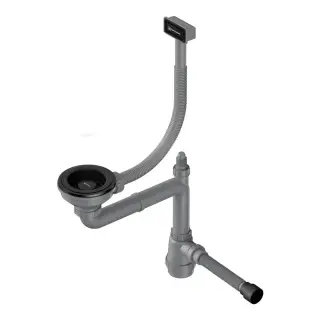 Omoikiri WK-1-GB Арматура для одночашевых моек с прямоугольным переливом цвет: графит 4956875