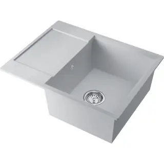 Omoikiri Daisen 65-WH Кухонная мойка из Artgranit 65x51 см, оборачиваемое крыло цвет: белый 4997523