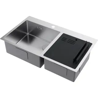 Omoikiri Akisame 86-2 Side-IN Кухонная мойка из нержавеющей стали 86x51 см, цвет: нержавеющая сталь 4997021