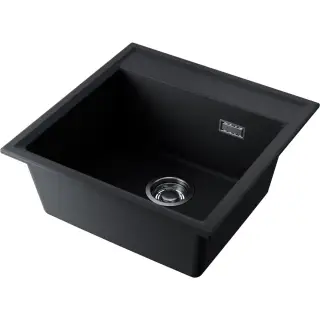 Omoikiri Daisen 51-BL Кухонная мойка из Artgranit 51x51 см, цвет: черный 4997303