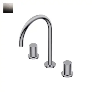 Ritmonio Diametro35 S Смеситель для раковины на 3 отв., излив 16 см, цвет: blx brushed black chrome PR52AE202BLX