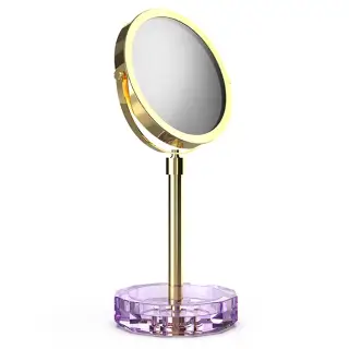 Decor Walther Kristall KSA Косметическое зеркало, 5x увеличение, d15 см, цвет: фиолетовый/золото 0941880