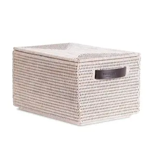 Decor Walther Basket Универсальная коробка 39,5x25х21h см, настольная, с крыш., цвет: ротанг светлый 0941091