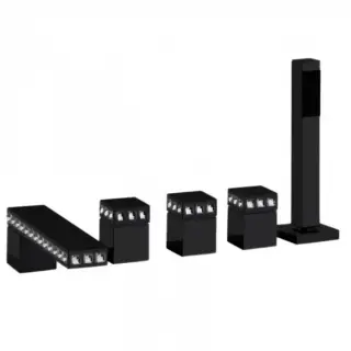 Bongio Pure Glam Смеситель для ванны, на борт, цвет: черный матовый/Swarovski 6P531NE0D01SW