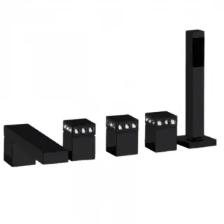 Bongio Pure Glam Смеситель для ванны, на борт, цвет: черный матовый/Swarovski прозрачные 6P531NE0D01