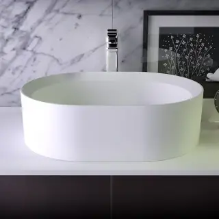 Knief Glow Раковина чаша 50х40х15h см, K-Stone, без перелива, цвет: белый матовый 0600-066-01