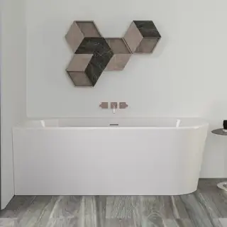 Knief Wall Ванна из Acrylic пристенная 165х75 см, левая, слив по центру, цвет: белый матовый 0100-255-R bi matt