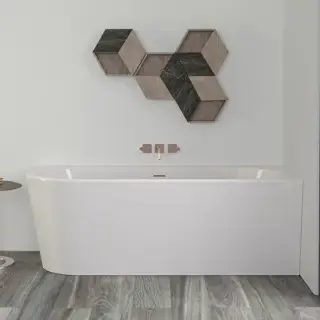 Knief Wall Ванна из Acrylic пристенная 165х75 см, правая, слив по центру, цвет: белый матовый 0100-255-L bi matt