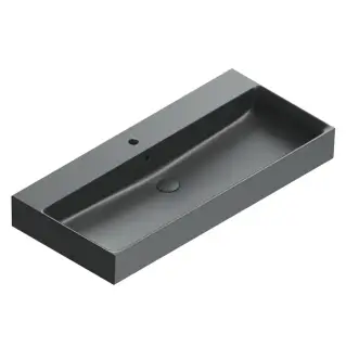 Catalano Premium Раковина подвесная 100х47 см, 1 отверстие под смеситель, перелив, цвет: черный мат. 0221001022