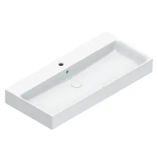 Catalano Premium Раковина подвесная 100х47 см, отверстие под смеситель, перелив, цвет: белый глянец 0221001001