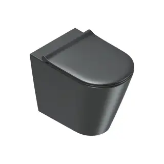 Catalano Zero Унитаз приставной 35х55 см, безободковый, смыв торнадо, цвет: черный матовый 0114550022