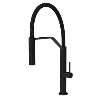 Fima Carlo Frattini Kitchen Смеситель для кухни с поворотно-выдвижным изливом, цвет: black matt F7047/1NS