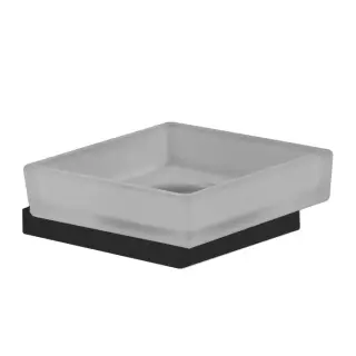 Fima Carlo Frattini Quadra Мыльница со стеклянной чашей, подвесная, цвет: black matt F6023/2WNS