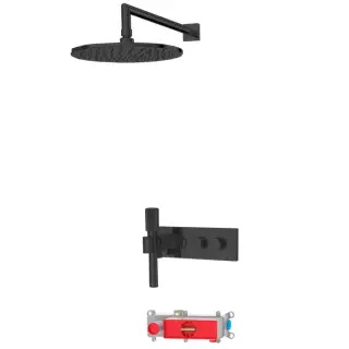 Fima Carlo Frattini Wellness Душевой комплект встраиваемый: термостат, душ, 1 реж, цвет: black matt F5979X2R252NS