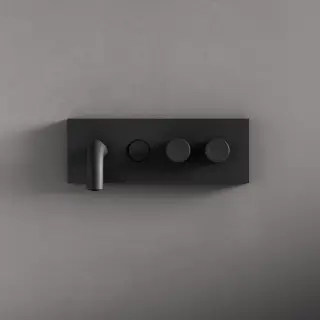 Fima Carlo Frattini Switch Смеситель для раковины встраив. c кнопкой, излив 16 см, цвет: black matt F5951X5NS