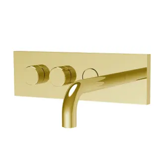 Fima Carlo Frattini Switch Смеситель для раковины встраив. c кнопкой, излив 16 см, цвет: gold F5951X5/180OR