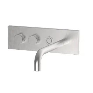 Fima Carlo Frattini Switch Смеситель для раковины встраив. c кнопкой on/off, цвет: stainless steel F5951LX5/180SINOX