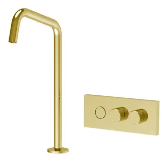 Fima Carlo Frattini Switch Смеситель для раковины встраив. c кнопкой, излив 16 см, цвет: gold F5951DOR