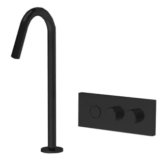 Fima Carlo Frattini Switch Смеситель для раковины встраив c кнопкой, излив 12,6 см, цвет: black matt F5951CNS