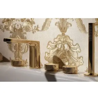 Fima Carlo Frattini Texture Collection Смеситель на борт ванны с душем, без ручки, цвет: gold F5614HOR