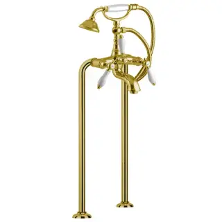 Fima Carlo Frattini Herend Смеситель для ванны напольный с душевым комп., излив 70 см, цвет: gold F5404/4CBOR